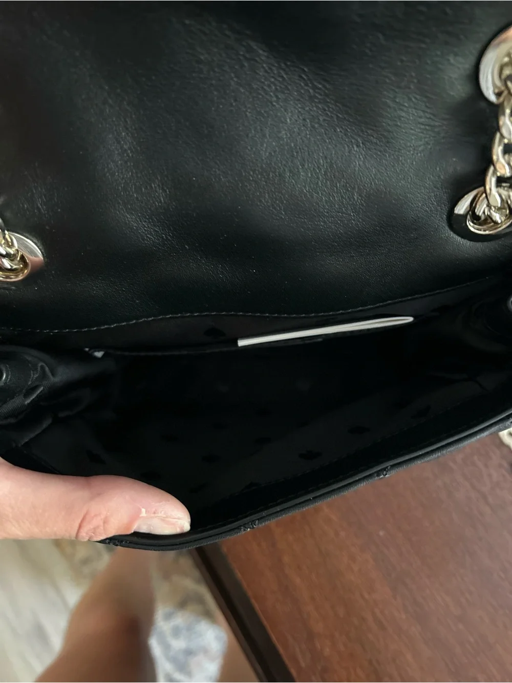 Kate Spade Black Quilted Leather Chain Shoulder Bag
